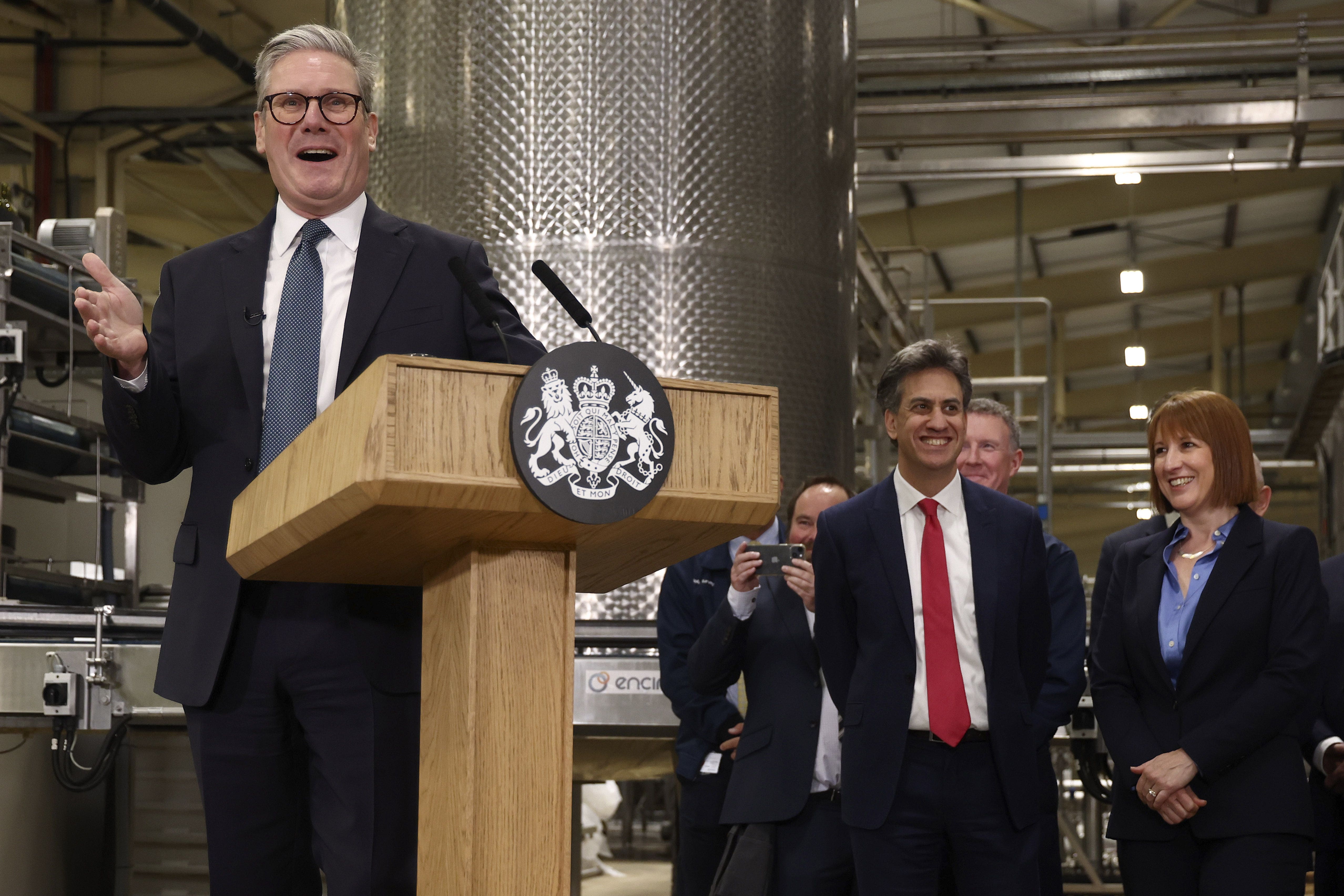 Prime minister Keir Starmer announcing £22bn spend on carbon capture and storage projects last year