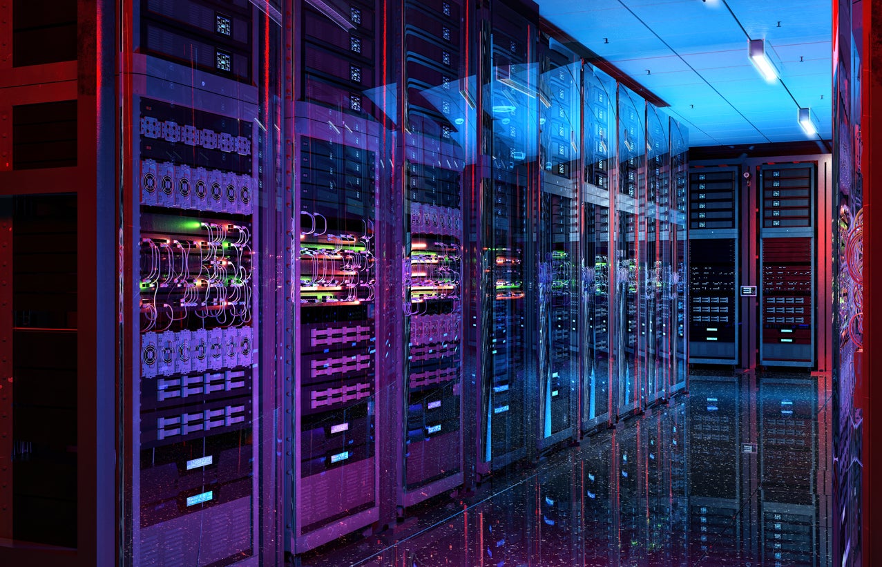 Cloud technology relies on data centres filled with servers